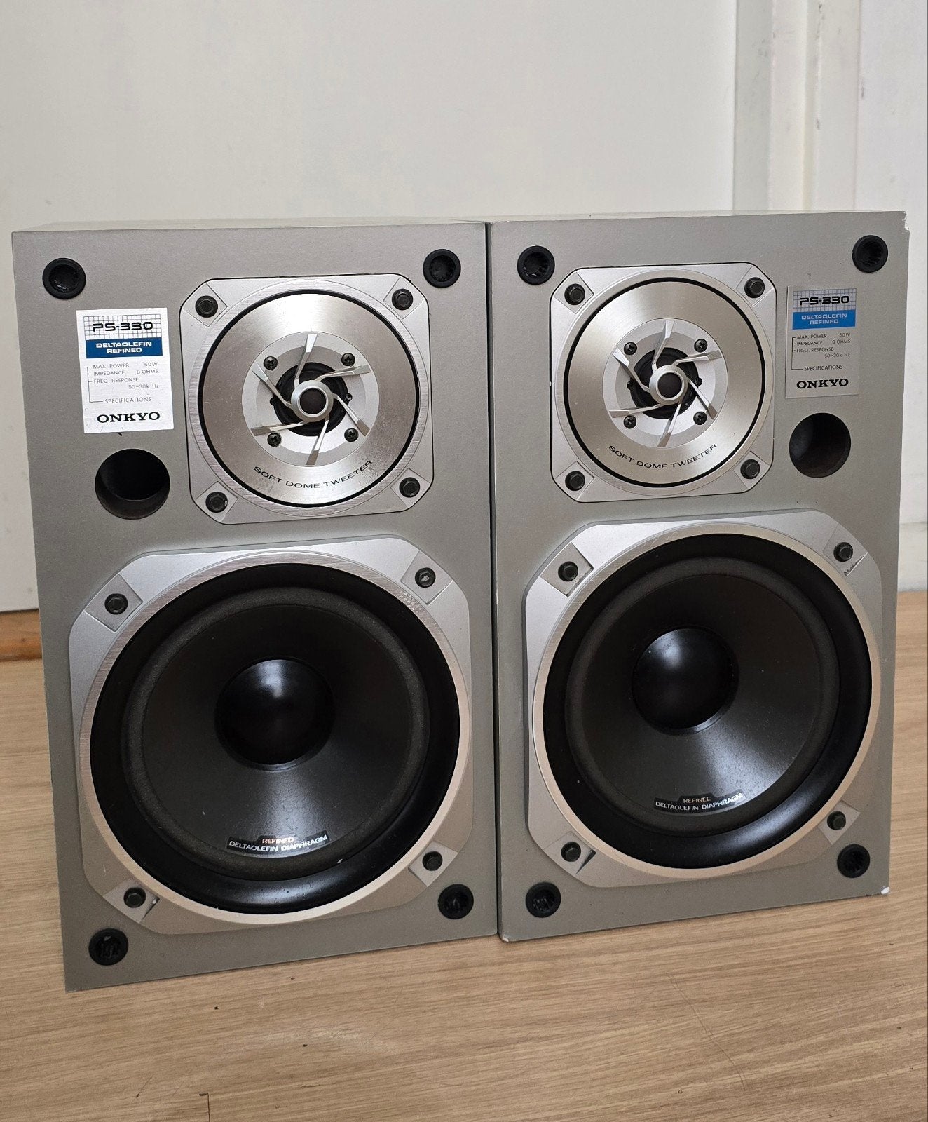 Onkyo PS-330 Stereo Speakers - Vintage Geluidskwaliteit, Stereo speakers, Gebruikt, Ophalen of Verzenden, Minder dan 60 watt