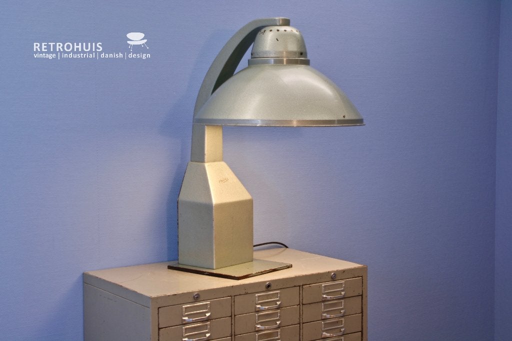 Laboratoriumlamp Helios vintage tafellamp industrieel 1960s, Ophalen of Verzenden, Gebruikt, Metaal, Industrieel