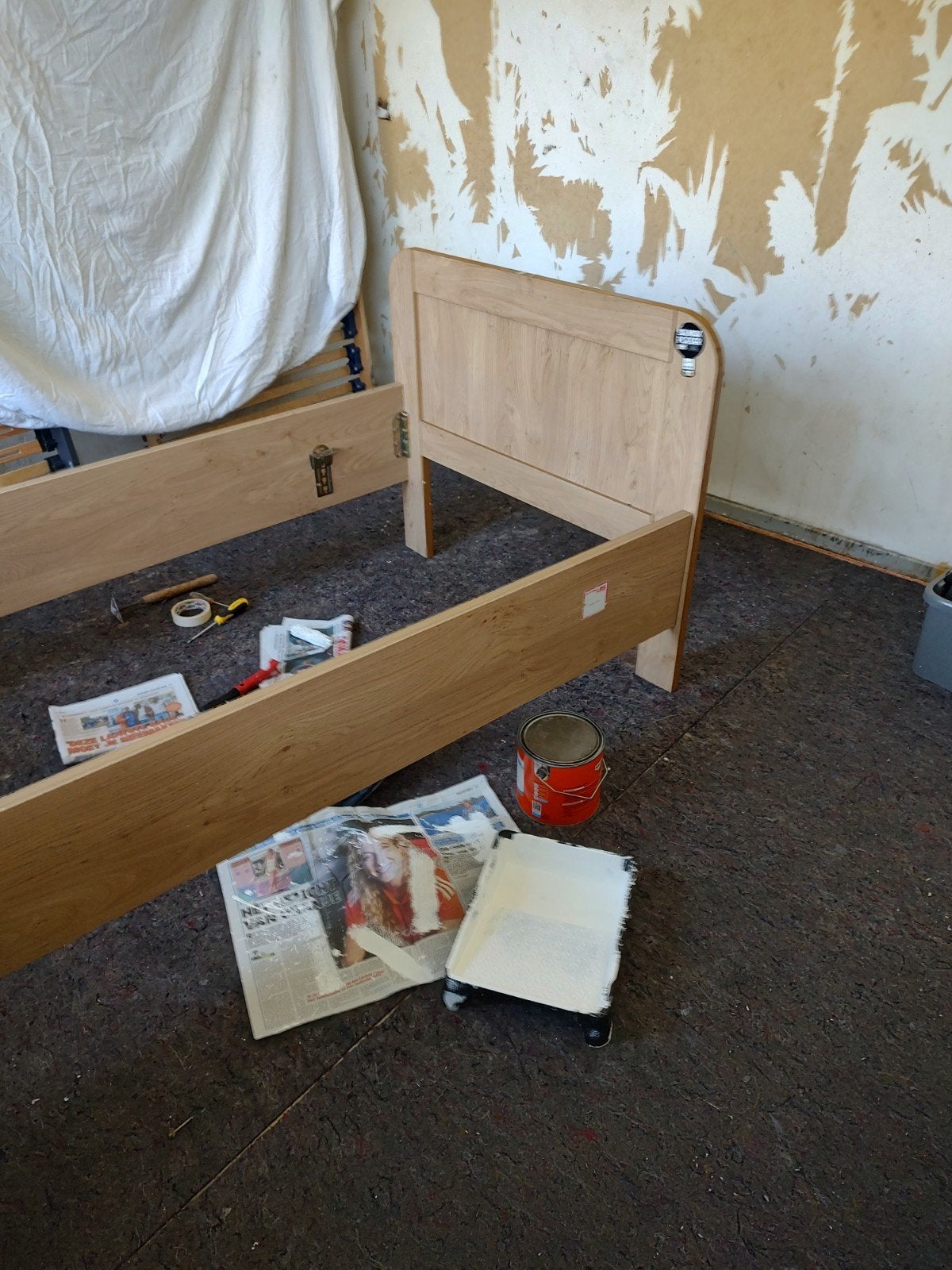 1 persoons bed,, Ophalen, 85 tot 100 cm, Gebruikt, Matras