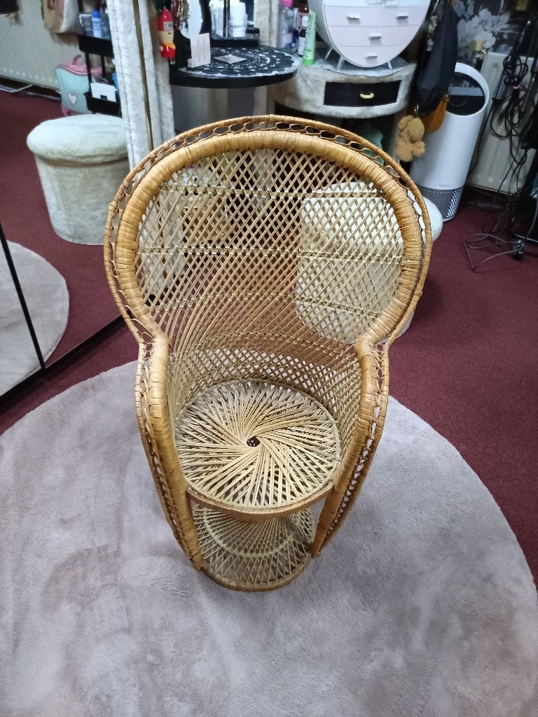 Vintage rotan stoel, Ophalen of Verzenden, Zo goed als nieuw, Bruin, Eén
