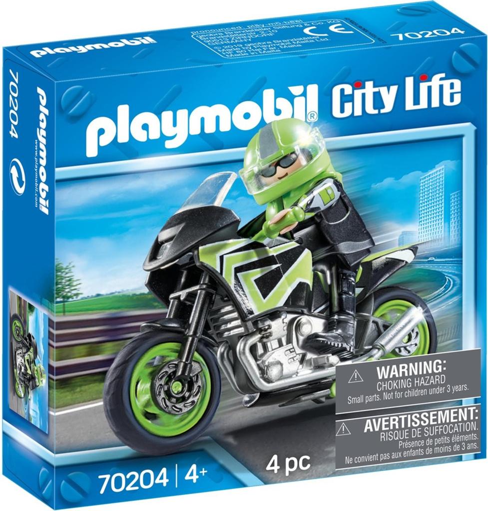 Playmobil 70204 Motorrijder met motor - Complete set, Kinderen en Baby's, Speelgoed | Playmobil, Ophalen of Verzenden, Gebruikt