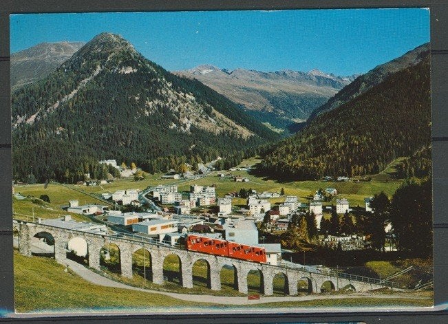 Locomotief Lok Parsenn Bahn Foto-Ansichtkaart Trein t-219, Ophalen of Verzenden, Zo goed als nieuw, Trein, Kaart of Prent