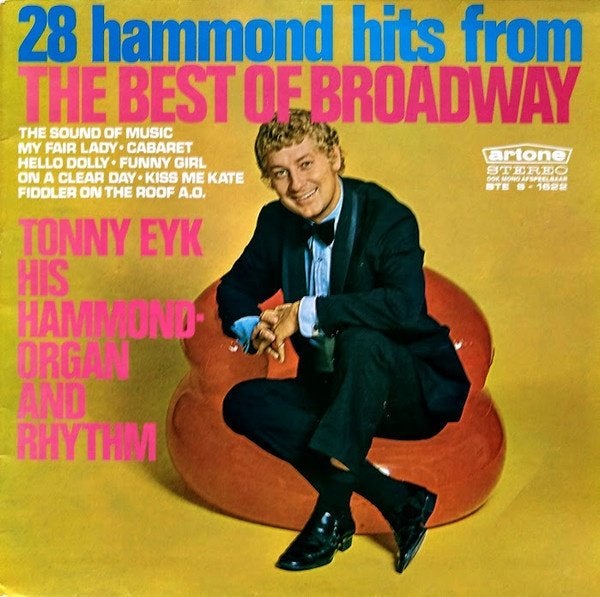 Tonny Eyk – 28 Hammond Organ hits from The Best Of Broadway, Reissue, Ophalen of Verzenden, Jazz, LP