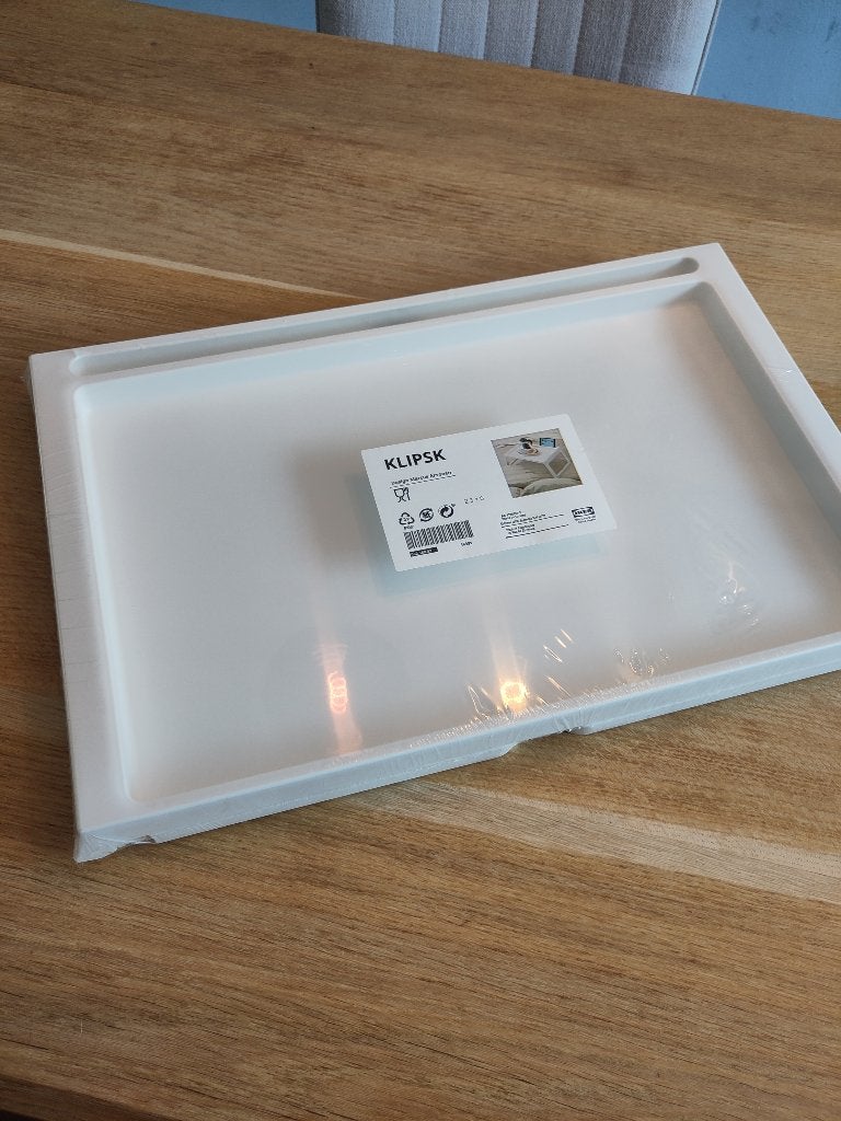 Klipsk bedtafeltje, Ophalen, Kunststof, Met opstaande rand, Nieuw
