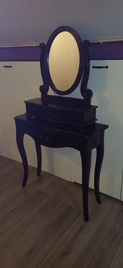 Kaptafel / Make-up kast met spiegel – klassieke stijl, Ophalen, Gebruikt, 100 tot 150 cm, 50 tot 100 cm
