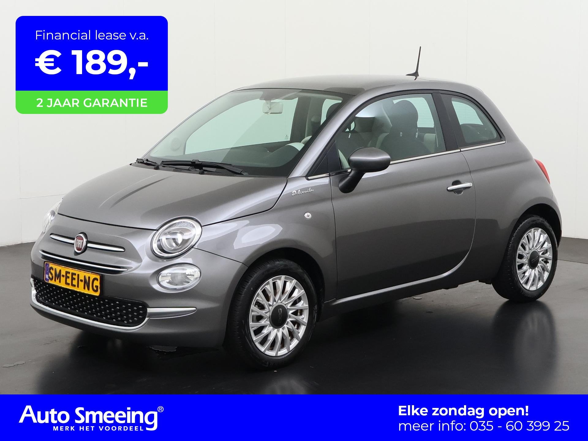 Fiat 500 1.0 Hybrid Dolcevita | Panoramadak | Zondag Open!, 12 maanden, Stof, Gebruikt, Euro 6