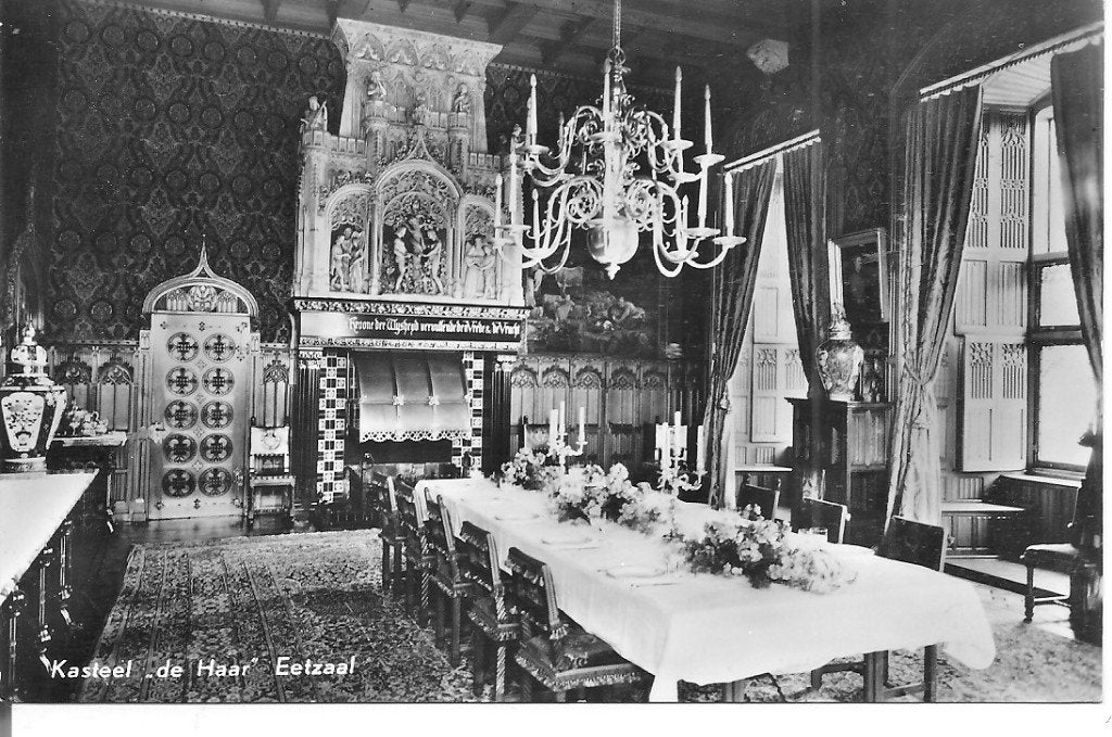 Ansichtkaart Kasteel de Haar Eetzaal Haarzuilen, Ophalen of Verzenden, 1960 tot 1980, Gelopen, Utrecht