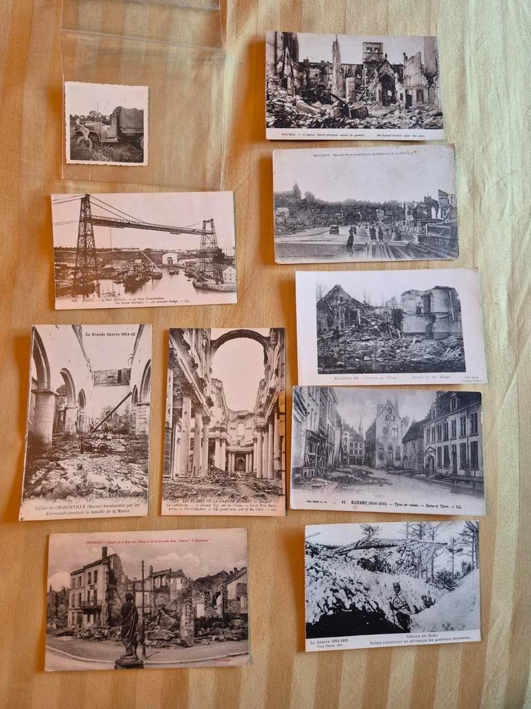 Ansichtkaarten en 1 foto van 1e Wereldoorlog, Ophalen of Verzenden, Voor 1940, Gebruikt