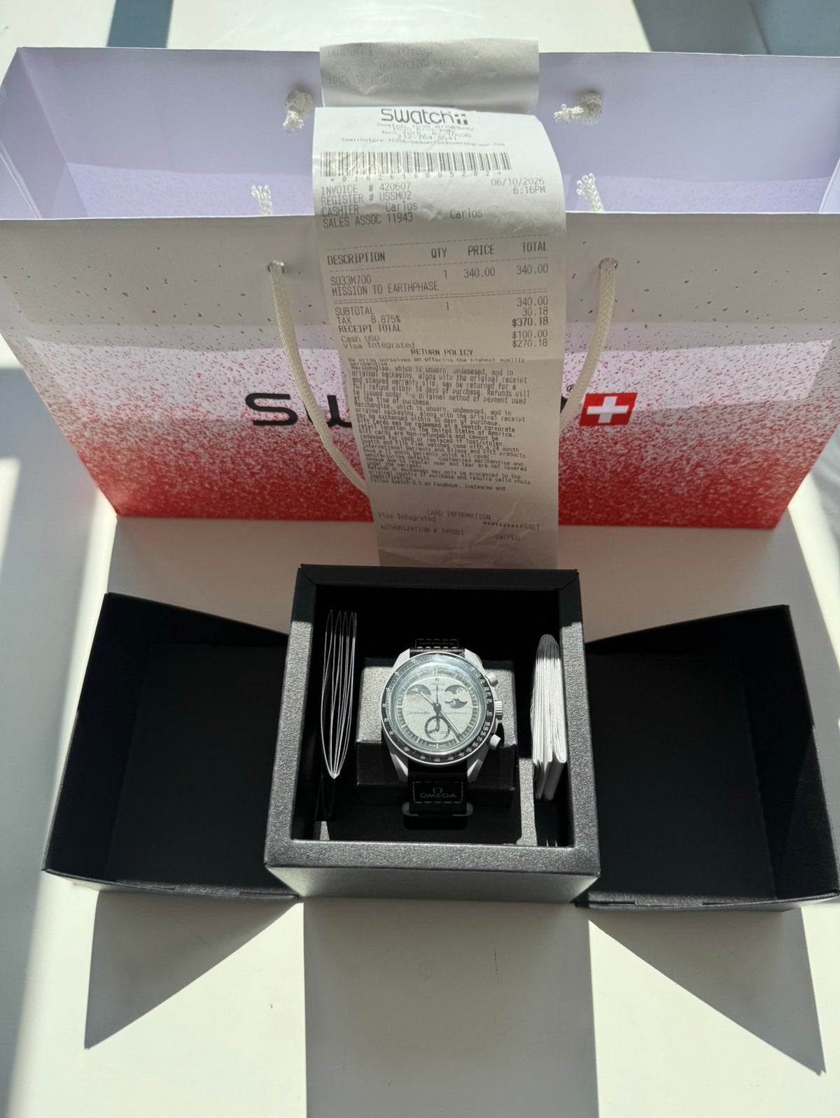 Omega x Swatch MoonSwatch Mission to Earthphase – Nieuw, Kunststof, Polshorloge, Nieuw, Ophalen of Verzenden