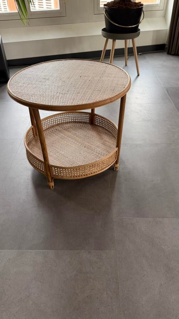 Salon tafel riet, Ophalen, Overige materialen, 50 tot 100 cm, 50 tot 75 cm