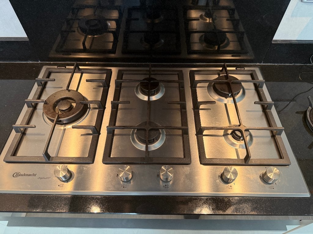 Bauknecht TGW6595IXL gaskookplaat (90cm, 5pits incl wokbr), Ophalen, Gebruikt, Inbouw, Gas