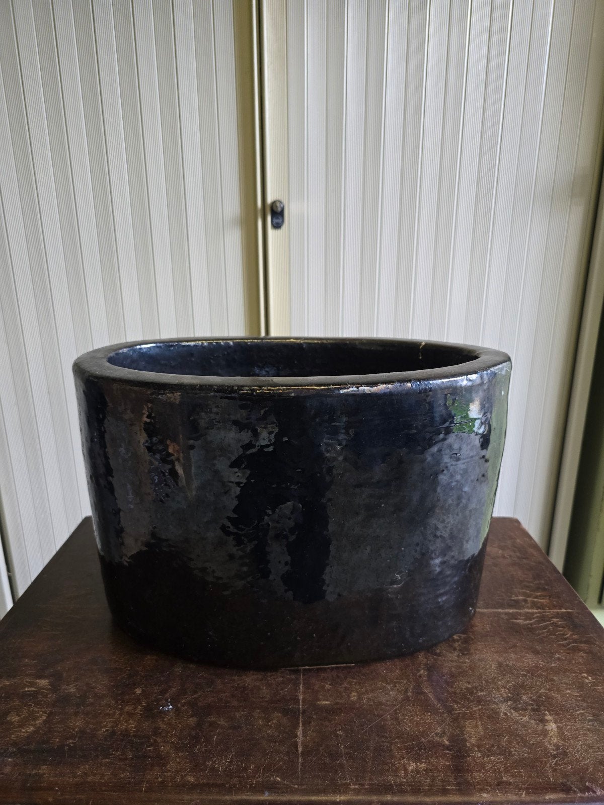 Zwarte Keramische Bloempot - 36x21x24 cm, Ophalen, Zo goed als nieuw, Zwart