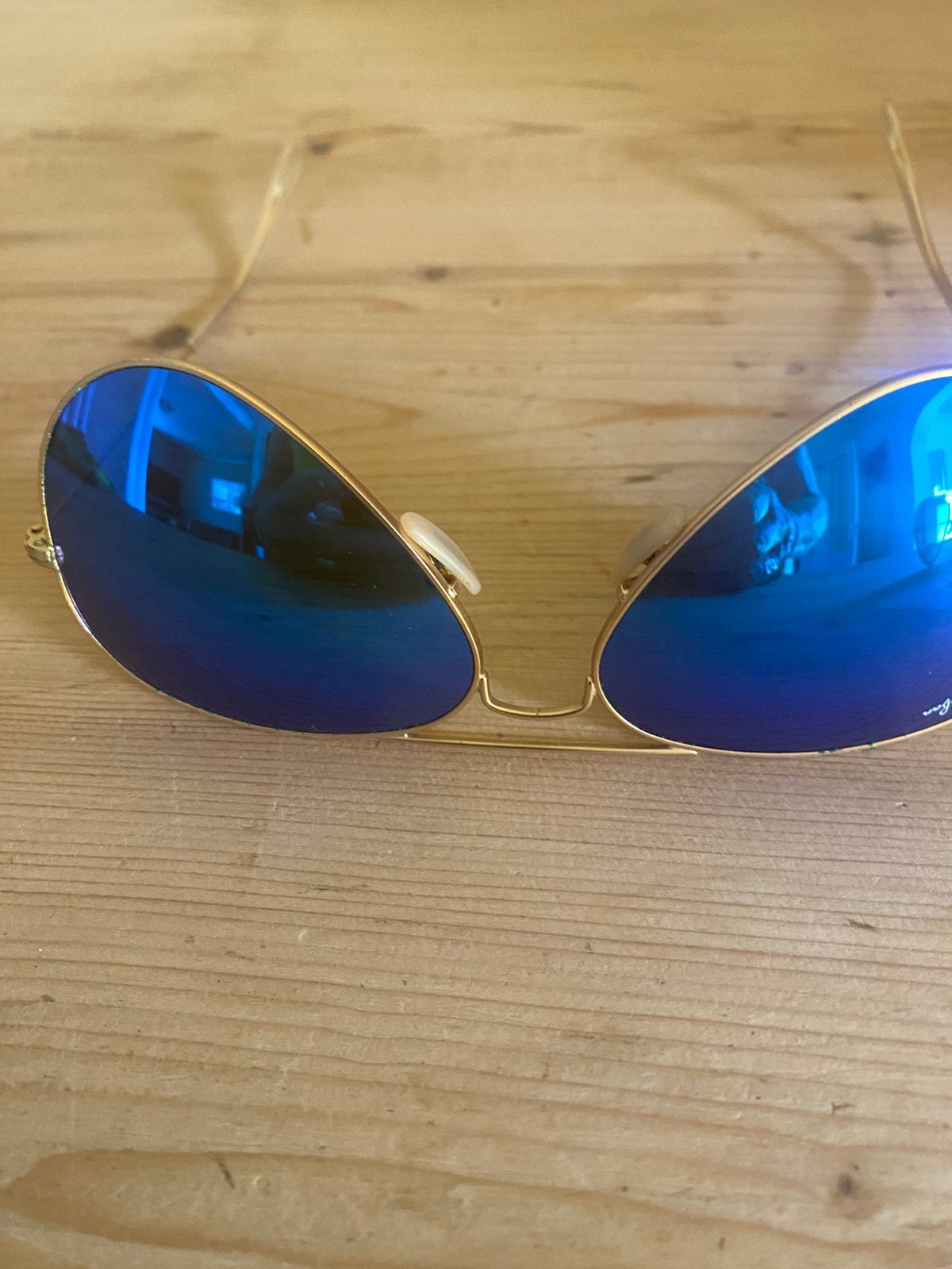 Blauwe gekleurde glazen zonnebril, Gebruikt, Zonnebril, Blauw, Ophalen of Verzenden