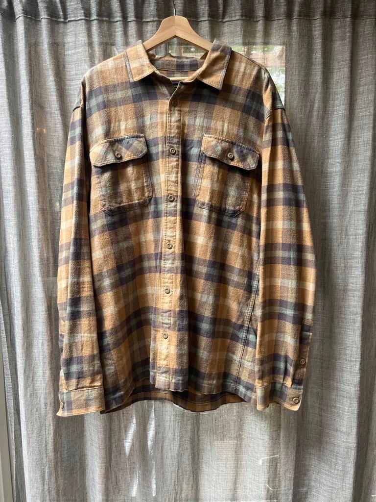Patagonia Flanel Shirt XL - Nette staat, Kleding | Heren, Overhemden, Zo goed als nieuw, Halswijdte 43/44 (XL), Bruin, Ophalen of Verzenden