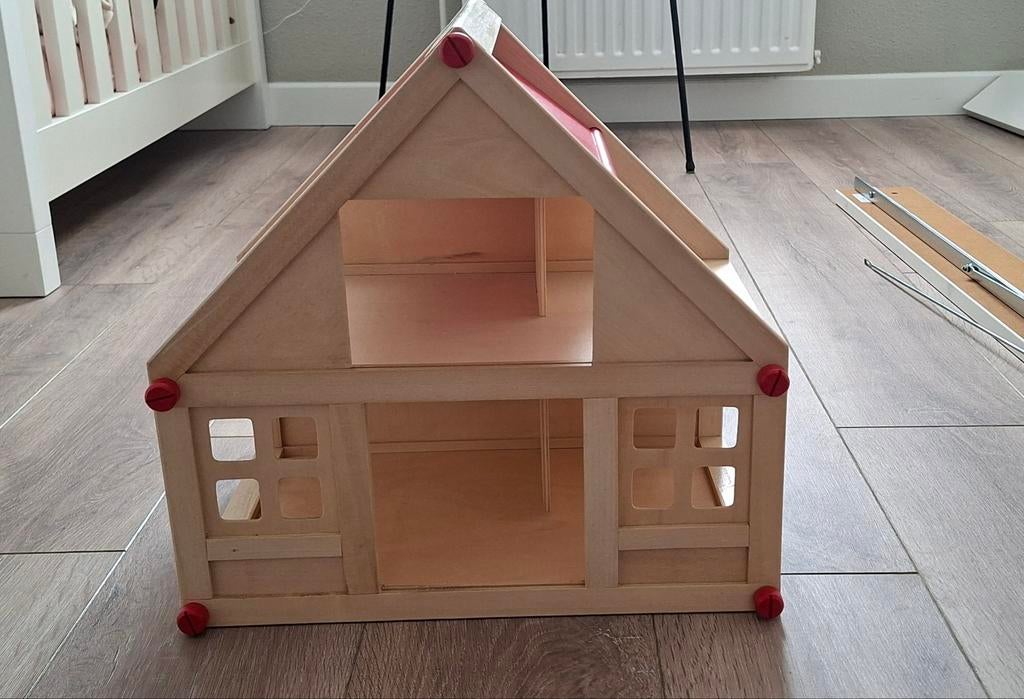 Leuk houten poppenhuis - 40x26x38 cm, Ophalen, Gebruikt, Poppenhuis