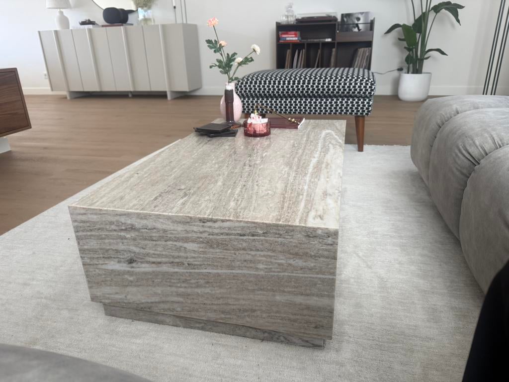 Salontafel marmer, Ophalen, 100 tot 150 cm, 50 tot 100 cm, Zo goed als nieuw