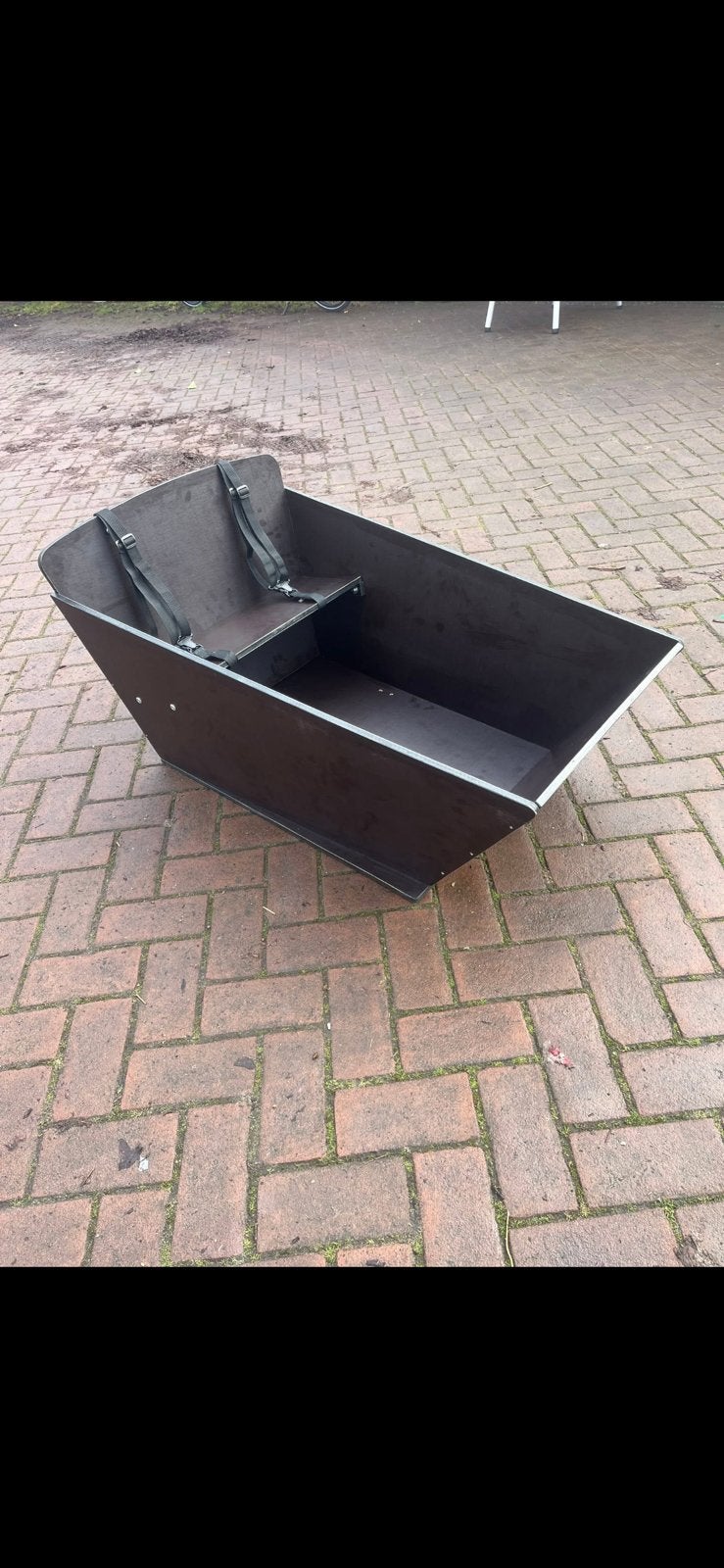 Cargo Long bak nieuw hoogwaardig  betonplex zwart, Fietsen en Brommers, Fietsen | Bakfietsen, Ophalen, Huif, Nieuw, 2 kinderen