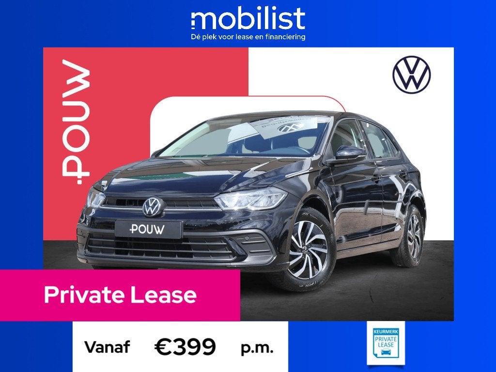 Volkswagen Polo 1.0 TSI 95pk Life (bj 2022), Private lease, Gebruikt, Bedrijf, Handgeschakeld