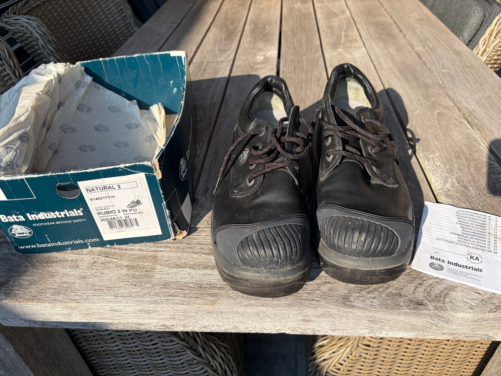 Bata Werkschoenen Rubio 2 W PU Zwart Maat 46 met Stalen Neus, Ophalen of Verzenden, Gebruikt