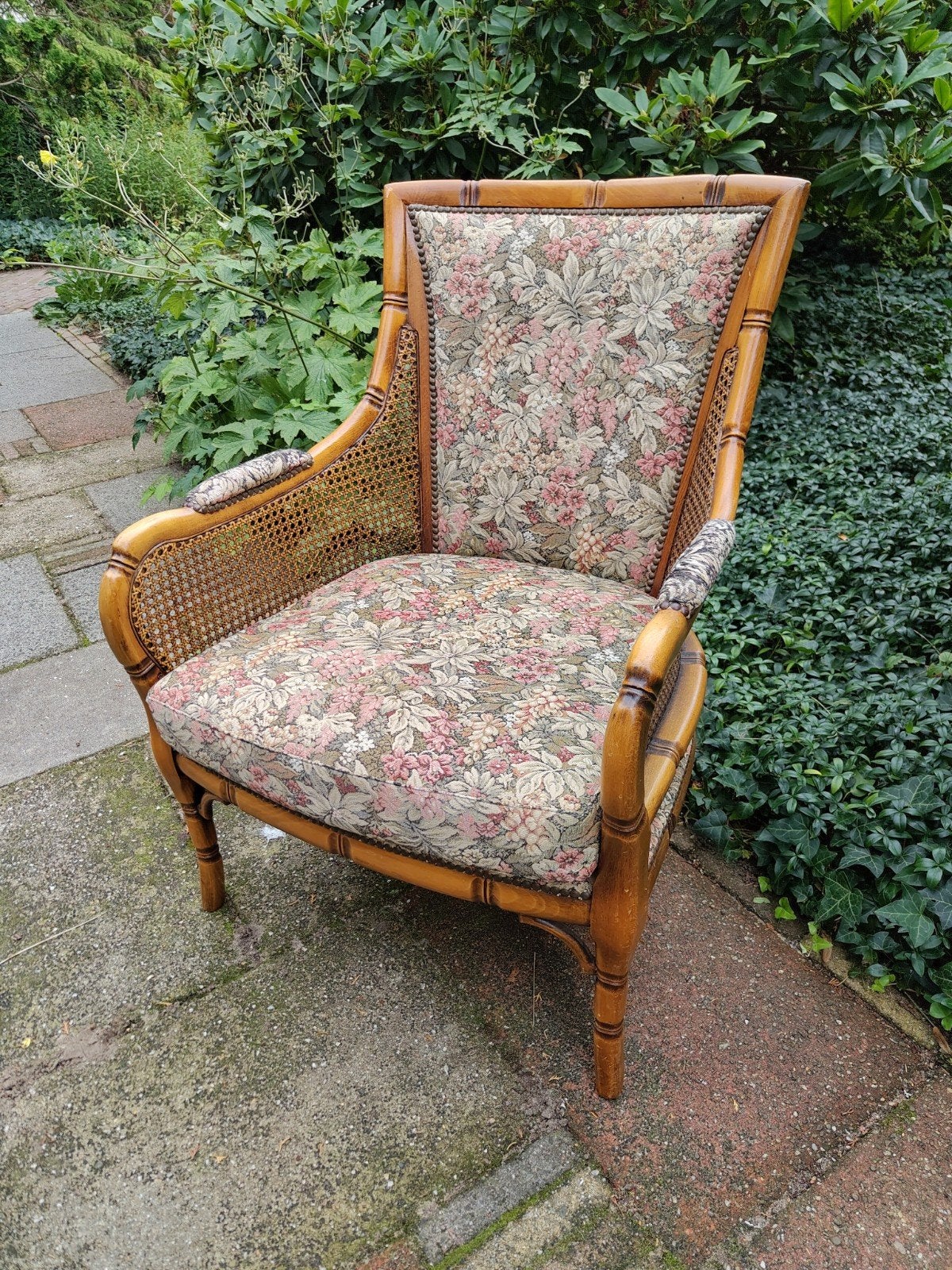 Vintage design faux bamboo Giorgetti fauteuil, Ophalen