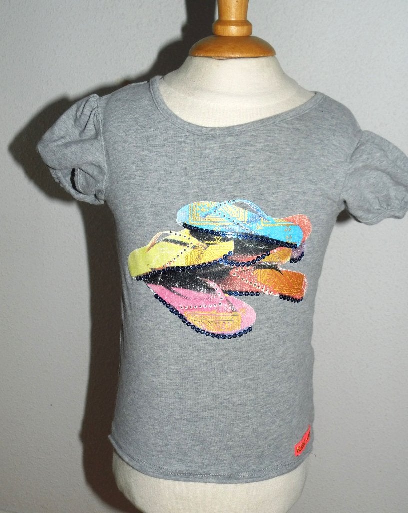 mooi Kidz Art shirt maat 98 flip flop slippers, Meisje, KIDZ ART, Ophalen of Verzenden, Zo goed als nieuw