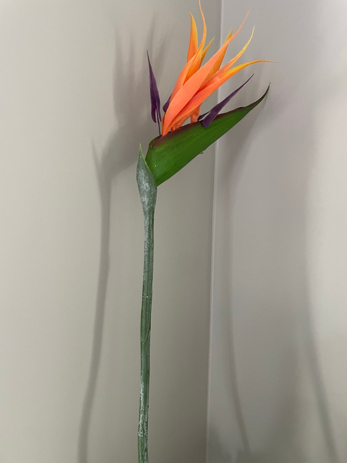 Kunstbloem Strelitzia- paradijsvogelbloem- Oranje/Paars, Ophalen, Binnen, Kunstbloem, Zo goed als nieuw