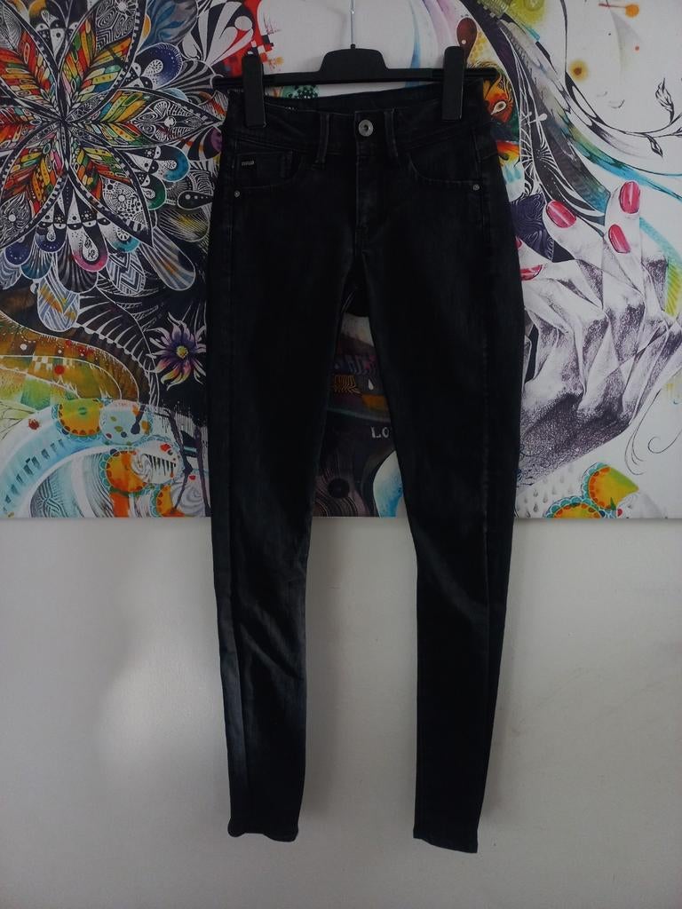 G-Star Raw Lynn Mid Super Skinny Jeans W26 L32, Zwart, Ophalen of Verzenden, W27 (confectie 34) of kleiner, G-Star Raw