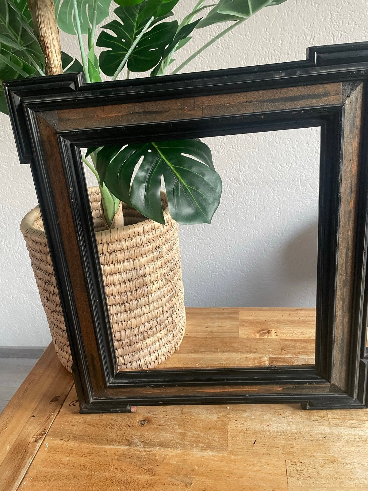 Antieke Houten Fotolijst - Zwart/Bruin, Ophalen, Gebruikt, Fotolijst, Hout