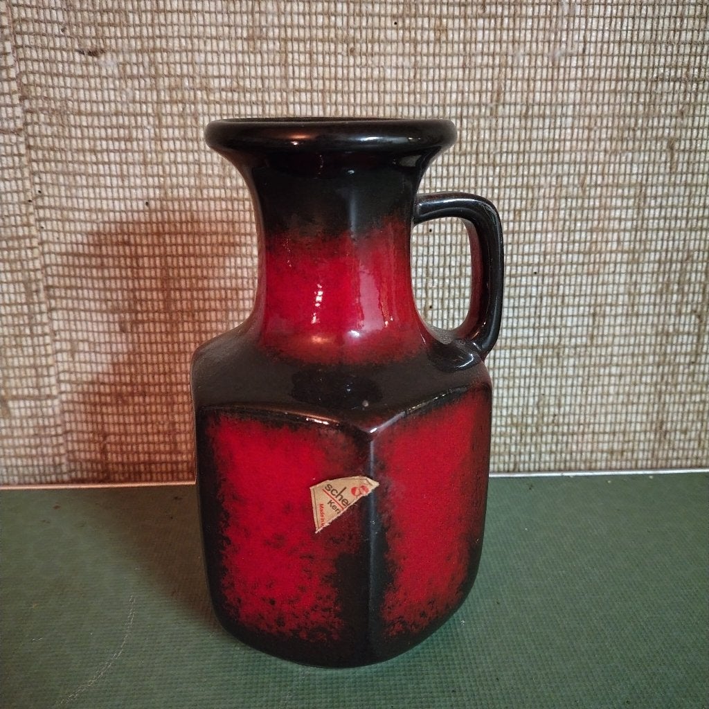 vintage vaas met oor van Scheurich Keramik 495-18, Ophalen of Verzenden