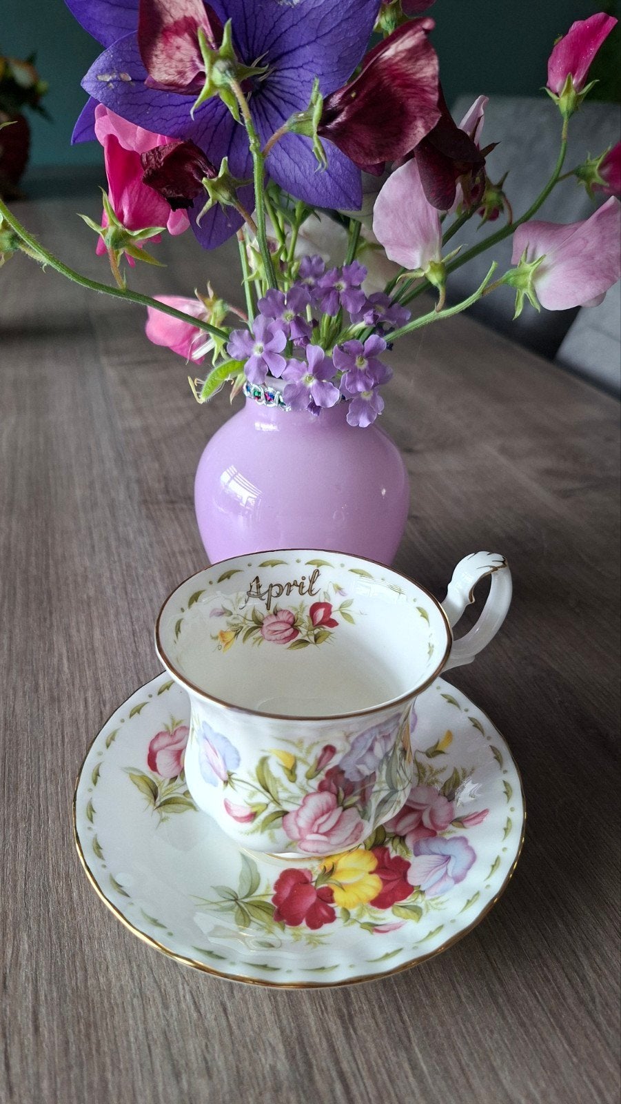 Royal Albert Sweet Pea April  Kop en Schotel, Ophalen of Verzenden