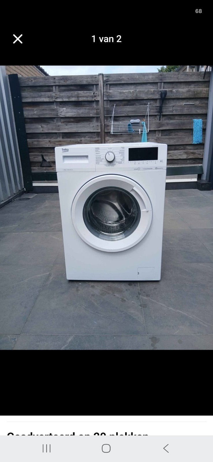 Goed werkende Beko wasmachine, Ophalen, Gebruikt, Voorlader, 85 tot 90 cm