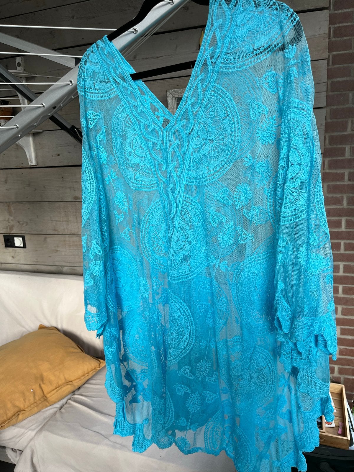 Kanten tuniek strand turquoise, Verzenden, Nieuw, Maat 38/40 (M), Overige kleuren