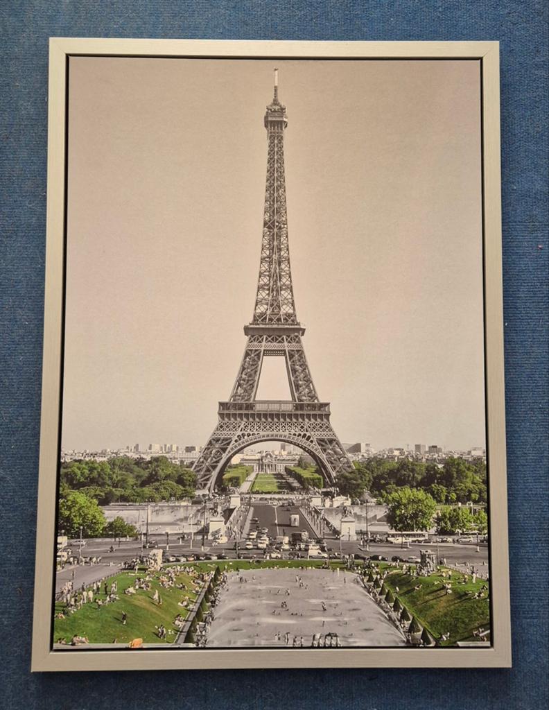 Eiffeltoren foto in lijst, Ophalen, Zo goed als nieuw, Minder dan 50 cm, Foto of Poster