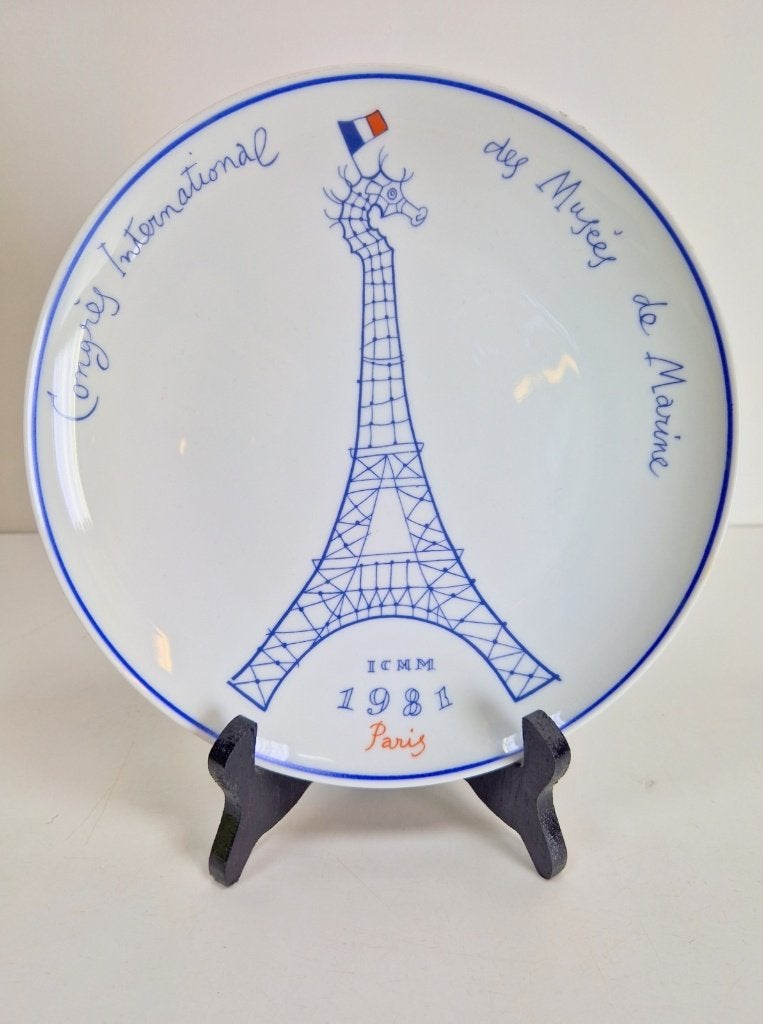 Vintage Luc Marie Bayle bord haviland France porselein 1981, Antiek en Kunst, Wit, Steen/keramiek, Bord, 23 cm