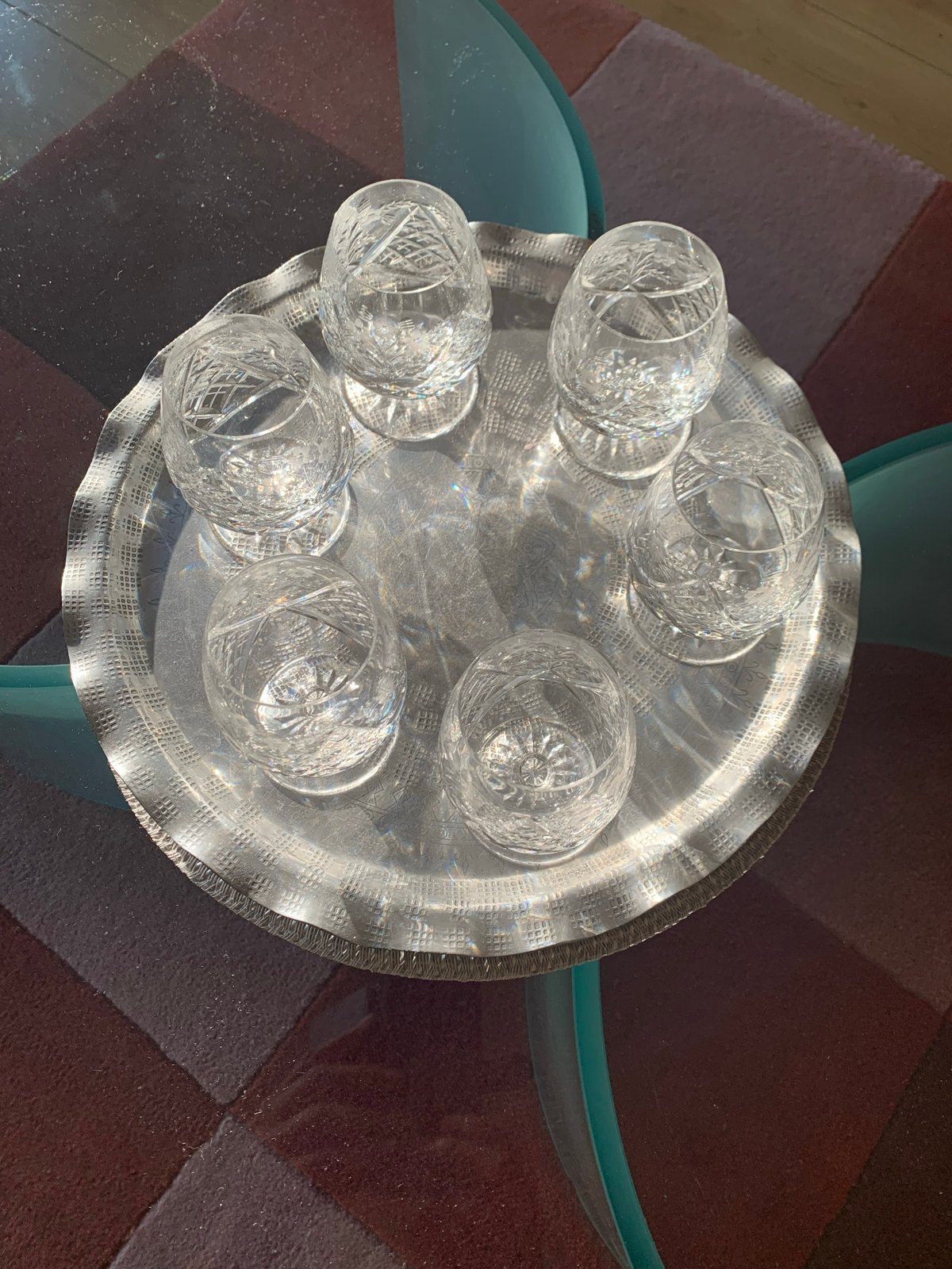 Set van 6 kristallen cognac glazen, Ophalen