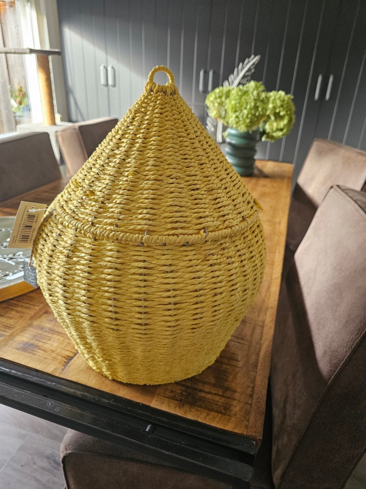 mooie grote rieten mand vd intratuin h 41 b 34 cm en meer, Ophalen, Mand, Rond, Zo goed als nieuw