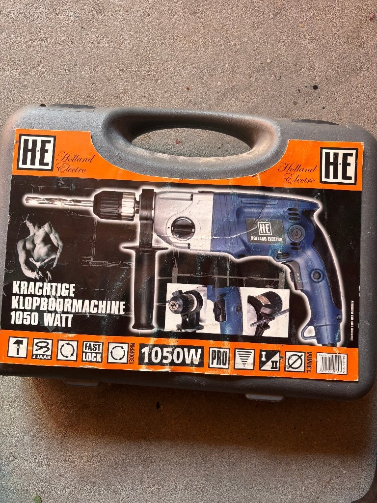 HE Klopboormachine 1050 Watt, Doe-het-zelf en Verbouw, Gereedschap | Boormachines, Boormachine, 600 watt of meer, Ophalen of Verzenden