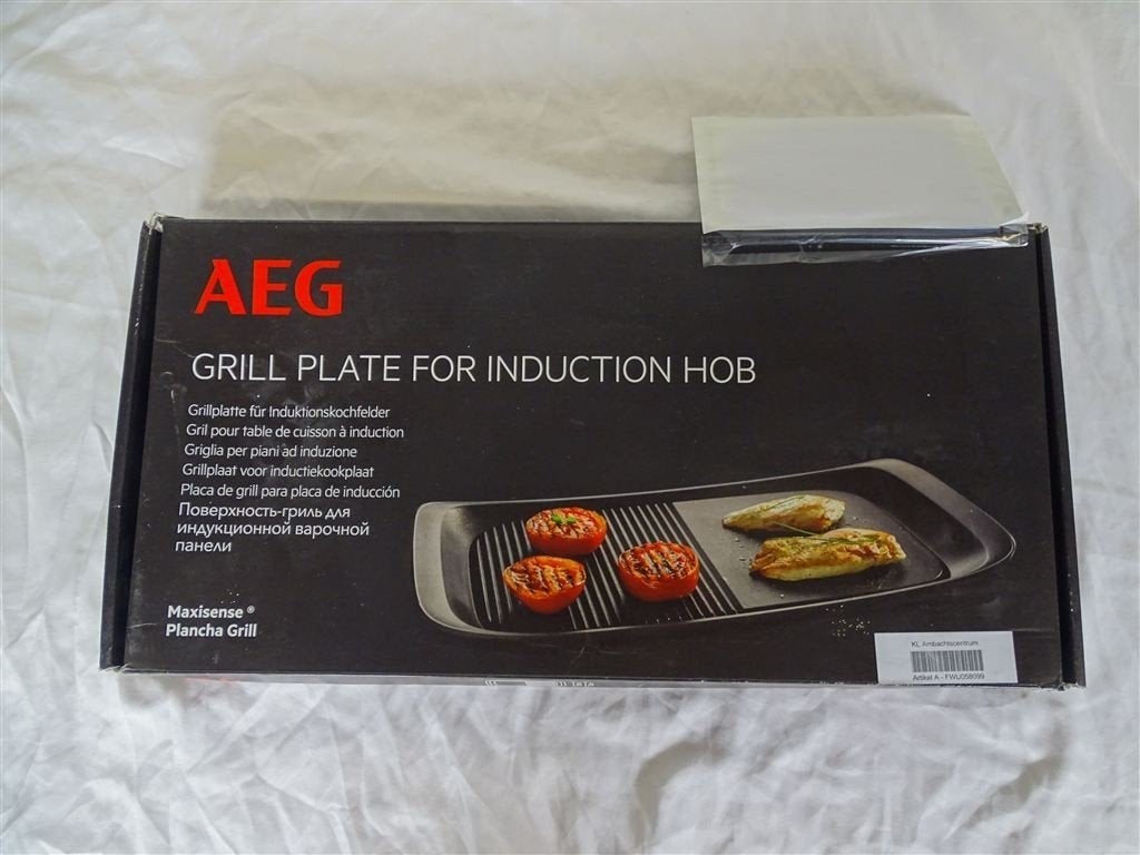 A7490. AEG Grill Plate voor induction Hob, Huis en Inrichting, Ophalen of Verzenden, Gebruikt, Gietijzer