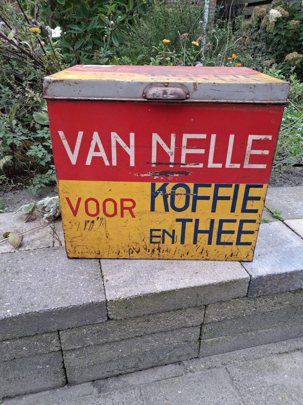 Winkelblik Van Nelle Koffie en Thee Blik - Authentiek, Ophalen of Verzenden