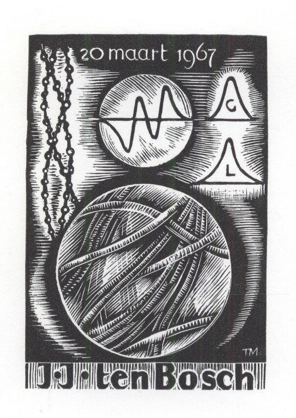 1731 Ex Libris Nederland : Thijs Mauve, 1967, Verzenden, Ex libris