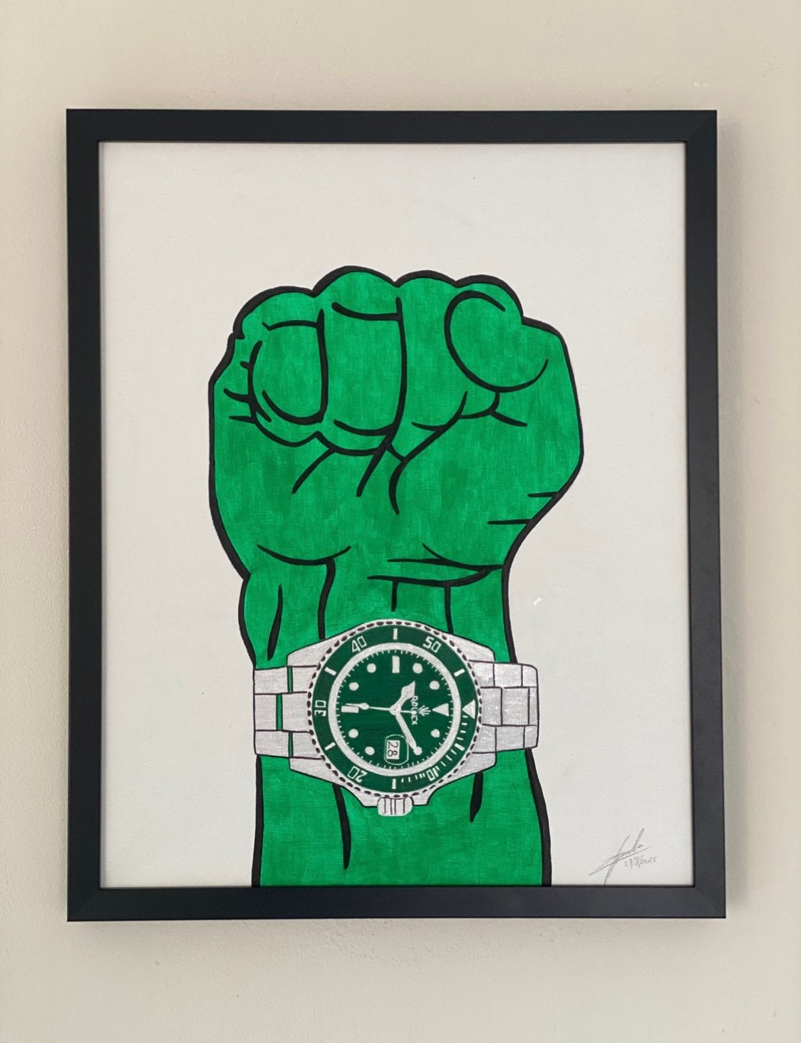 Rolex Hulk schilderij, Ophalen of Verzenden