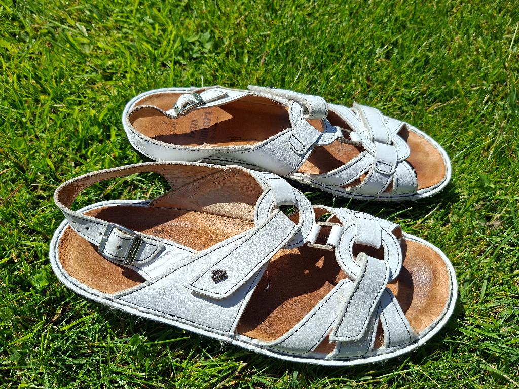 Mooie witte Finn Comfort sandalen maat40, Finn Comfort, Wit, Gedragen, Sandalen of Muiltjes