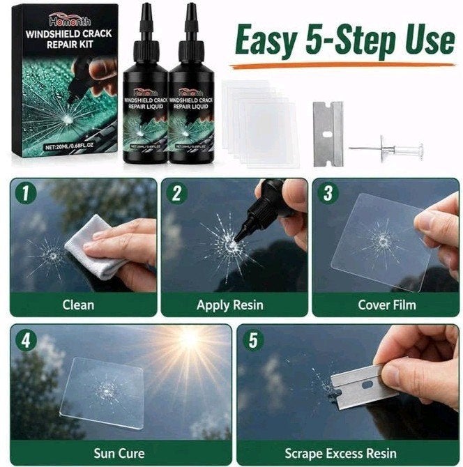 Nieuwe Windshield Crack Repair Kit – Voorruit Reparatieset, Ophalen, Nieuw