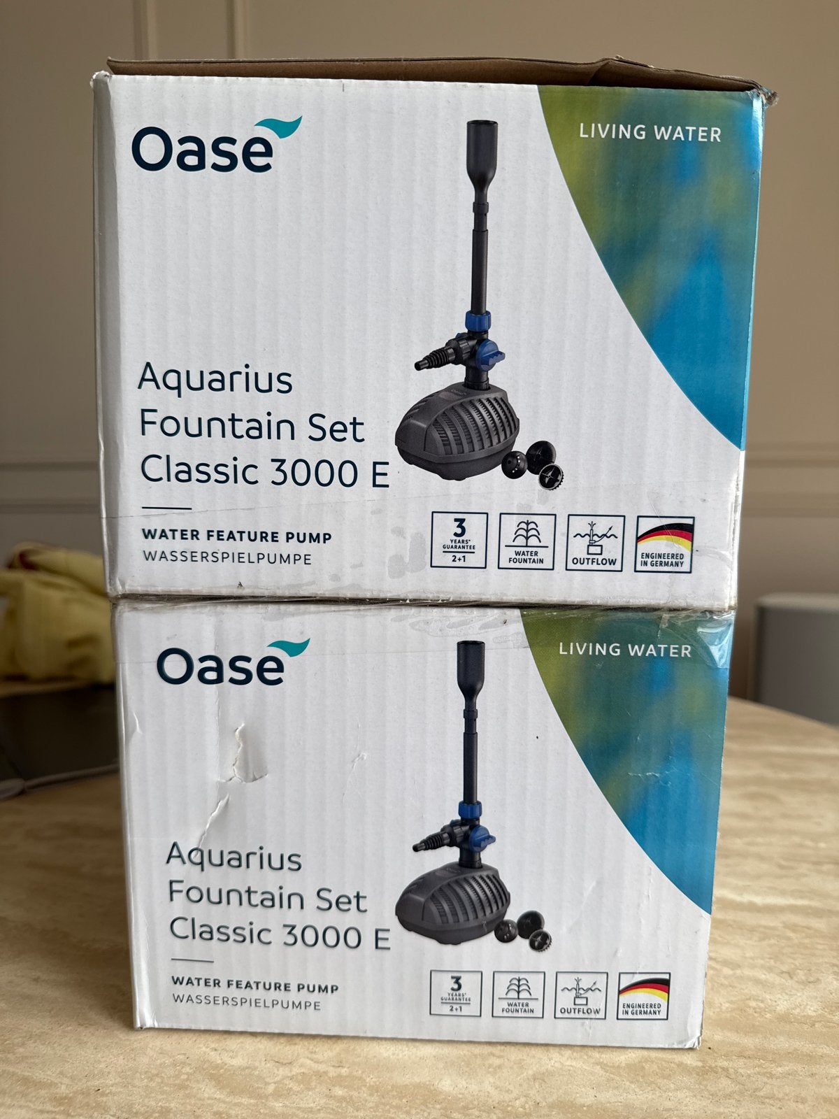 2x Oase Aquarius Fountain Set Classic 3000 E - Nieuw, Tuin en Terras, Ophalen of Verzenden, Nieuw
