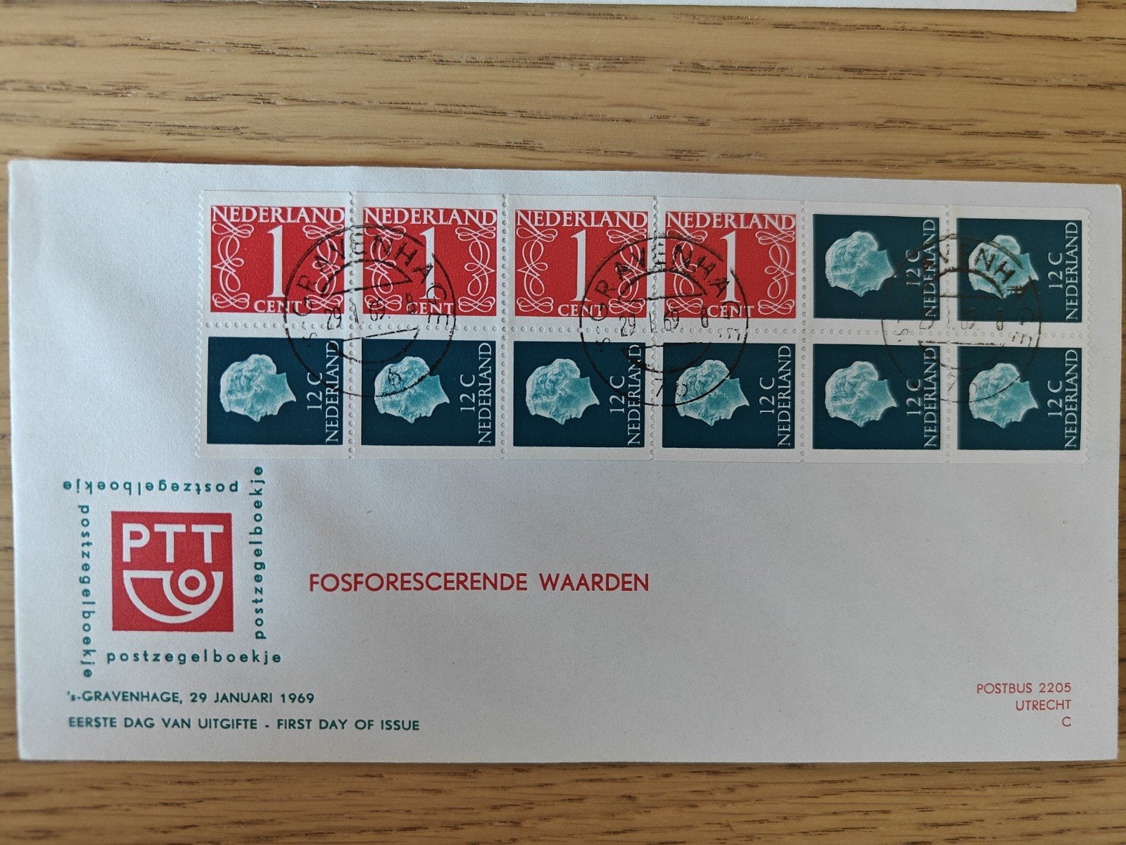 PTT Postzegelboekje Eerste Dag Uitgifte 1969 Fosforescerend, Ophalen of Verzenden