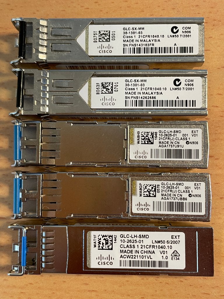 Cisco SFP's, diversen, totaal nog 11 stuks, Verzenden, Zo goed als nieuw