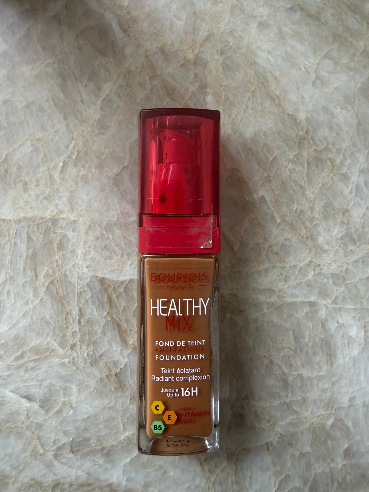 Bourjois Healthy Mix Foundation - Cappuccino, Bruin, Gehele gezicht, Ophalen of Verzenden, Zo goed als nieuw