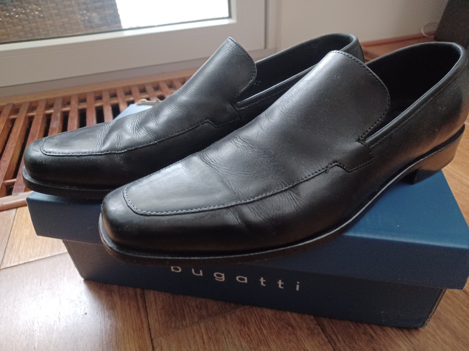 Manfield Loafers/ instappers Zwart Leer Maat 44, Loafers, Manfield, Zwart, Ophalen of Verzenden
