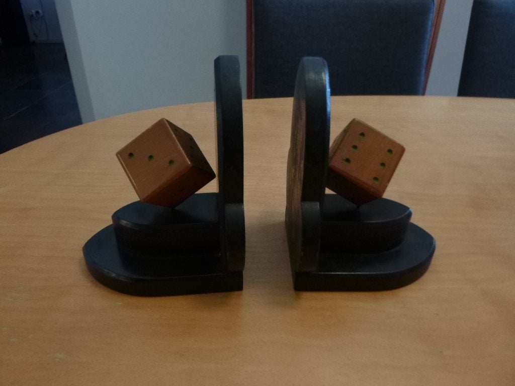 oude houten 'dobbelsteen-boekensteunen', Ophalen of Verzenden, Overige typen