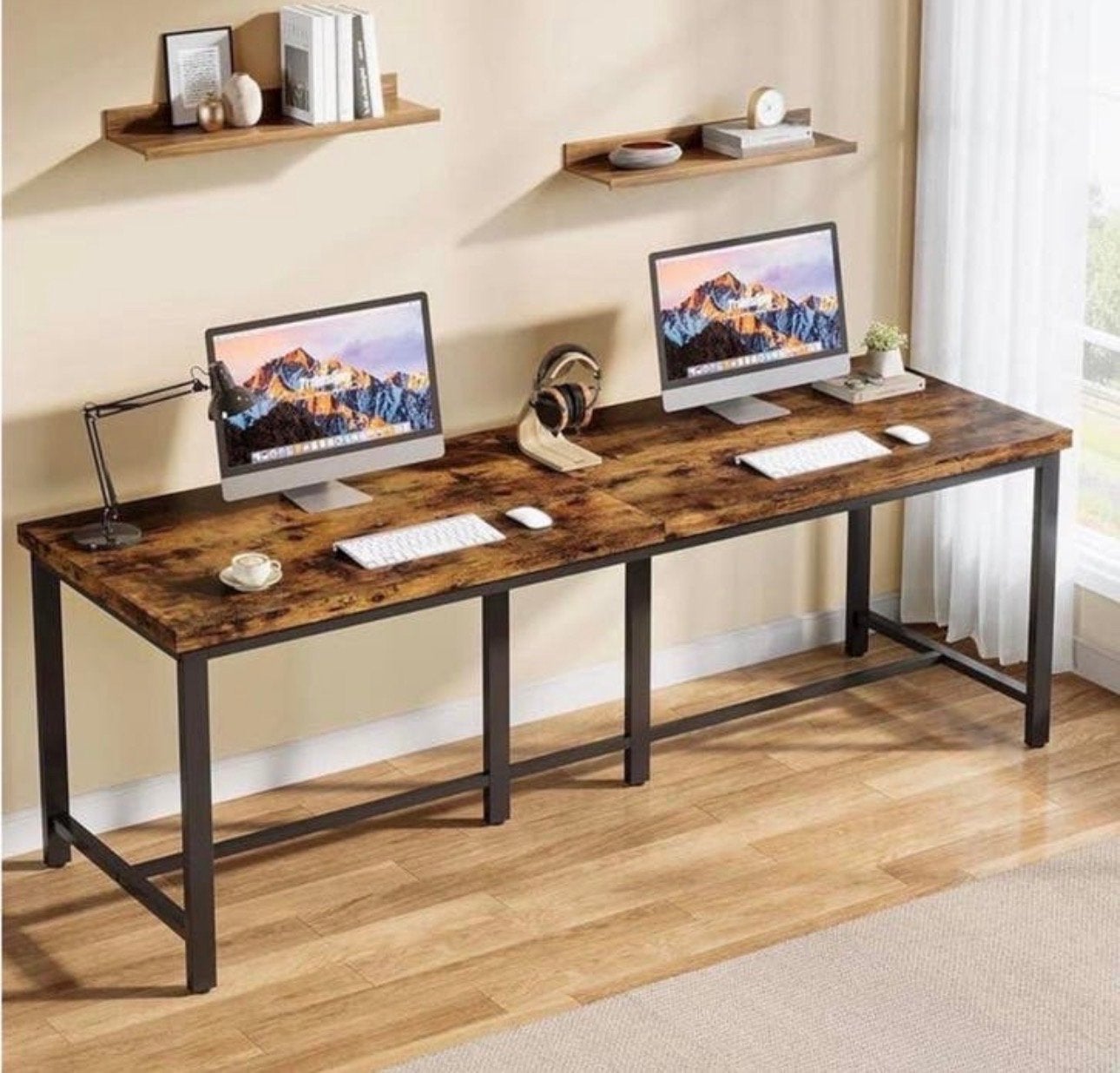 Grote Industriële Stijl Bureau/Eettafel - 200x60cm NIEUW, Huis en Inrichting, Bureaus, Ophalen of Verzenden, Nieuw